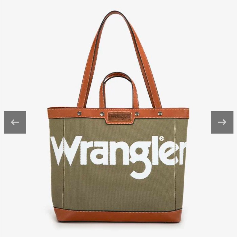 Wrangler Olive Canvas Tote Bag